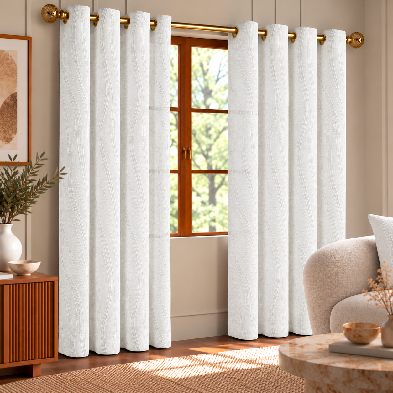 Bright Cozy Living Room Curtains