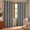 Cozy Window With Textured Grey Curtains