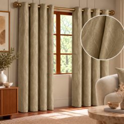 Elegant Beige Wave Patterned Curtains 1