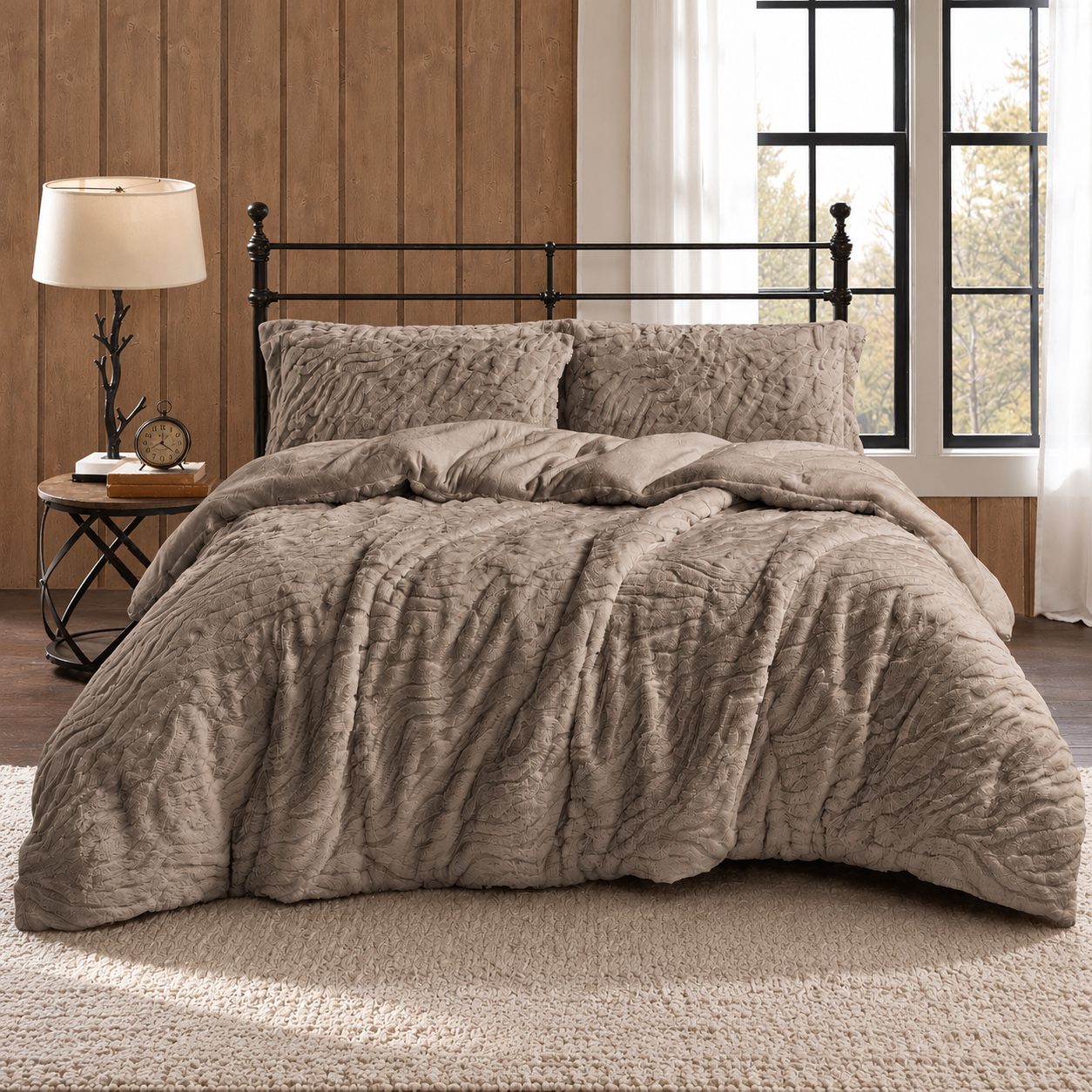 Rustic Taupe Bedroom Retreat